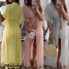 Kvinnor Bikini Cover Up Strappy Swimwear Beach Maxi Long Wrap kjol Sarong Kimono Kaftan Dress Sarongs1040819