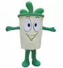 Performance green tea cup Mascot Costumes Christmas Fancy Party Dress Cartoon Character Outfit Suit Adults Size Carnival Xmas Easter Advertising Theme Clothing