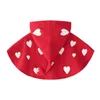 Bébé Filles Mignon Bowknot Coeur D'amour Rouge Manteau Enfants Vêtements Automne Hiver Tricoté Enfants Cardigan Manteau 210429