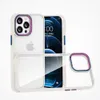 Transperant Phone Case Metal Colorful Camera Protection Back Clear Cover For Iphone 13 12 11 Plus 8 Colors Luxry Fashion High Quality