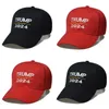 Trump 2024 Hat Trump Cotton Sunscreen Baseball Cap with Adjustable Buckles Embroidery Letters USA Cap Red and Black Color for Outdoor 754 T2
