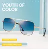 Óculos de sol Jackjad Fashion Flight Seven The Rock Style Gradient for Men Square Pilot Metal Brand Design Glasses Sun Glasses 173408306715