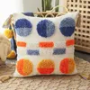 Cushion/Decorative Pillow Yellow Orange Tassels Handmade Embroidery Cushion Cover 45x45cm/30x50cm Dot Circle HomeDecor PillowCase Sham