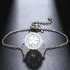 Rostfritt stål Kristall Armband för Kvinnor Klassisk Fyrablad Klöver Guldfärg Förlovning Gifts Smycken