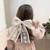 Hårklämmor Barrettes Lace Brodery Big Bow Hairpin Web Celebrity Back Tuck Cam Huvudbonad Klipp Fairy Wind Accessories