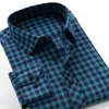 6XL 7XL 8LX 9XL 10XL young men's business casual slim brand shirt autumn and winter thick warm cotton plaid shirt 210708