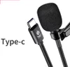 USB C Lavalier Condenser Microphone для Android Windows смартфонов Интервью Type-C Mic Samsung Huawei Xiaomi Mobile