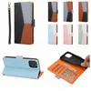 Étuis portefeuille en cuir hybride Litchi pour iPhone 15 14 Plus 13 Pro MAX 12 11 XR XS X 8 7 6 Leechee Hit Contraste Couleur Fente pour carte d'identité de crédit Support magnétique Livre Flip Covers