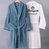 Personnaliser Nama Date Femmes Hommes Chaud Dobby Coton Peignoir Thermique Kimono Robe De Chambre Mariée Peignoir 210924