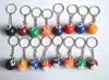 16pcs/lot Billiard Ball Key Chain Key Ring Round Pendant Car Keychain Charm Jewelry Fashion Keyrings Accessories Mixed Color