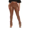 Spodnie damskie Capris PU Leather Flare dla kobiet Pełna długość Solidna Winter Casual 2021