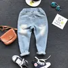 Calças de brim 16 anos, calças de marca crianças moda meninas jeans crianças meninos jeans rasgados crianças moda calças jeans bebê casual infantil meninos