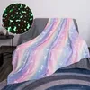 Fluorescent Flannel Blanket Single Size Luminous Bedspread Horse Print Luminous Coral Velvet Queen Throw Blanket for Winter Warm 211122