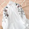VANOVICH Chemise Femmes Été et Printemps Mode Sauvage Casual Coton Broderie Style Chinois Vêtements 210615