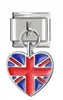Четыре 9 мм ширина оригинальные дюйзные сердца Мир Великобритании US CA CA TY BR AU FR RU Флаг Итальянский Браслет Браслет Шарм Бисер
