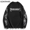 Z długim rękawem Tshirts Bandana Paisley Wzór Patchwork Tees Koszule Streetwear Hip Hop Hipster Harajuku Casual Luźne Topy 210602