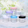 10g 15g 20g Jar Cosmetic Sample Bottle Empty Container Clear Plastic Pot Jars Makeup Containers for Face Cream Lip Balm Eye Shadow Packing