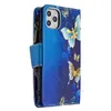 Multifunktions-Leder-Geldbörsenhüllen für iPhone 13 Mini 2021 12 11 Pro MAX XR XS X 8 7 6 SE Blume Elefant Schmetterling Reißverschluss Geld-ID-Karte