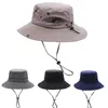 Mannen Fisherman Hat Outdoor Vissen Basin Caps Zonnebrandcrème UV Ademend Sunshade Hoeden Lente Zomer Wide Brim Cap HHC7579