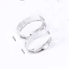 Märke Designer 316L Titanium Steel Ring Love Zircon Män och Kvinnor Band Ringar Smycken för älskare Par Bröllopsgåva US Storlek (5-11)