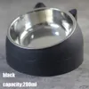 Cat Dog Bowl 15 Degrees Tilted Stainless Steel Cat Bowl Safeguard Neck Puppy Cats Feeder Non-slip Crashworthiness Base Pet Bowls