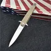 Specail Offer BD4 Flipper Folding Kniv N690 Vit / Svart Sten Tvättblad GRN + Rostfritt stålhandtag Kullager EDC Pocket Knives