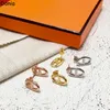 Donia sieraden luxe stud Europese en Amerikaanse mode varkensneus titanium staal driekleurige creatieve designer oorbellen geschenkdoos9410348
