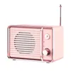 Dw01 rétro petite télévision sans fil Bluetooth haut-parleur créatif cadeau dessin animé fille coeur FM radio-woofer