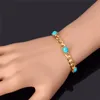 U7 Blue Stone Jewelry Trendy Gold Color Turkey Women's Earrings Necklace Set Whole S587