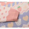 Rosa Cartoon Strawberry Broderi Sweaters Sweet Style Stickade Pullovers Kvinnor Vinter Tjock Varm Sweater Jumpers Tjejer Topp 210918