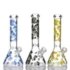 Unique Mushroom Beaker Bong hookah 5mm thick GLOW IN THE DARK 10 inch tall glass water pipe oil rig dab recycler