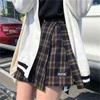 Casual Temel Moda Tüm Maç Ekose Vintage Düzensiz Yüksek Bel Koleji Rüzgar Moda Kadın Kadınlar Mini Etekler 210730