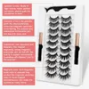10 Paar magnetische Wimpern-Set, Magnet-Flüssigkeits-Eyeliner-Wimpern, kein Kleber, Pinzette, wasserdicht, dauerhafte Wimpernverlängerung