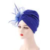 Fiori Bonnet Cap per le donne Cappello musulmano Africano Aso Oke Headtie Copricapo islamico Turbante Femme Musulman Ladies Head Wraps