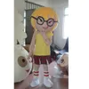 Cadılar Bayramı Kız Gözlüklü Maskot Kostüm Karikatür Peluş Anime Tema Karakter Yetişkin Boyutu Noel Karnaval Doğum Günü Partisi Fantezi Kıyafet