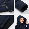 ガスマングリーンファッションブランドフード付き暖かいパーカーの女性の冬のジャケットの外観女性のコート女性厚いパッチワークプラ003 210910