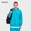 Inflacja 11 Kolory Wygodne Oversize Bluzy Mężczyźni Streetwear Cienki Kangur Kieszonkowy Super Miękki Blank Hoodie Unisex Bluza z kapturem 211014