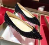 Sıcak Satış Marka Glitter Kırmızı Alt Çivili Düz Ayakkabı Kadınlar Lüks Kırmızı Sole Ayakkabı Sequins Topuklu Parti Düğün Ayakkabı Sivri Burun Pompaları