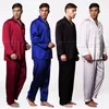 Мужская Silk Satin Pajamas Set Pajamas Set PJS Sleewwurs Loungewear S, M, L, XL, 2XL, 3XL, 4XL PLUS Размер afits Все сезон 210901