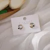 Stud VSnow Vintage White Shell Love Heart Simulation Pearl Earrings For Women Blue Color Rhinestone Hollow Pendientes