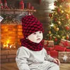 Family Matching Winter Hat Scarf Mother Baby Christmas Knit Beanie Cap Circle Loop Neck Warmer Parent-Child Crochet Pom