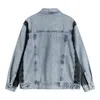 Womens Cropped Patchwork Denim Jacket Coat Pocket Cardigan Retro Outerwear Female Streetwear Baggy Harajuku BF Top 210515