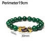 Bangle Pixiu Pi Yao Feng Shui Green Jade Beads Braceletes Bom Gold Riqueza Presente Mudança de cor Charme Pulseira de jóias atrair dinheiro V6T1