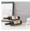 간단한 노르딕 아이언 벌집 포도 와인 랙 장식 거실 바 와인 캐비닛 숍 디스플레이 장식 전기 도금 홈 스토리지 랙 CX220114