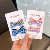 2Pcs/Set New Cute Korean Kids Bow Knot HairClips Children Sweet Color Plaid Hairpins Girls High Quality Hair Accessories Gifts