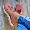 Sandały 2021 Kobiety Lato Moda Klamra Pasek Stałe Fringe Cover Heel Platforma Casual Ladies Shoes Plus Size 35-43