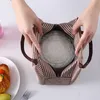 Borsa termica per il pranzo a righe Borsa termica in tessuto Oxford Borse termiche multicolori Borsa impermeabile Scatola per la colazione Cibo da viaggio per picnic portatile 5030 Q2