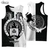 Cloocl Viking Symbol Tatuaż Raven 3D Drukowane Mężczyźni Koszula Kamizelka Harajuku Moda Letnia Streetwear Unisex Tank Tops Drop Shipping