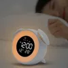 Desk & Table Clocks 1PC Digital LED Electronic Alarm Clock Mini Desktop Mirror Surface Night Lightwith USB Charging