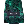 Pañuelos de lazo Negocio Negro Verde Paisley Seda Corbata de boda para hombres Handky Gemelos Corbata para hombre Diseñador de moda Fiesta Drop Hi-Tie212z